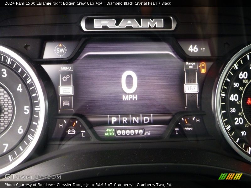 Diamond Black Crystal Pearl / Black 2024 Ram 1500 Laramie Night Edition Crew Cab 4x4