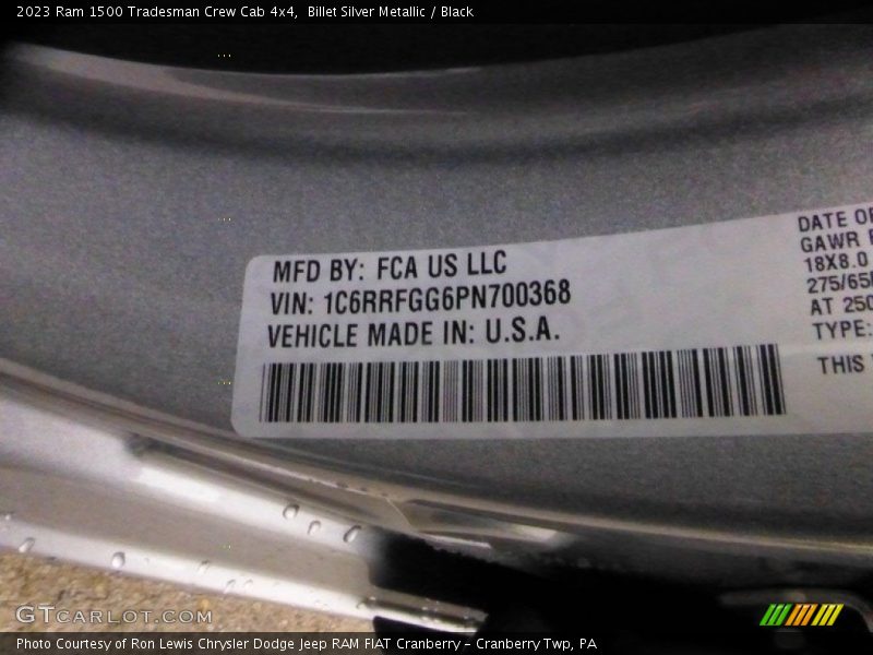Billet Silver Metallic / Black 2023 Ram 1500 Tradesman Crew Cab 4x4