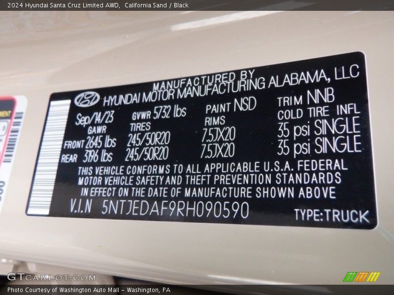 2024 Santa Cruz Limited AWD California Sand Color Code NSD