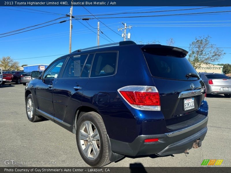 Nautical Blue Metallic / Ash 2013 Toyota Highlander Limited 4WD