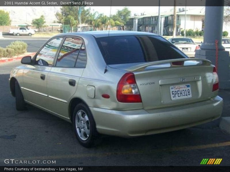 Desert Sand / Beige 2001 Hyundai Accent GL Sedan