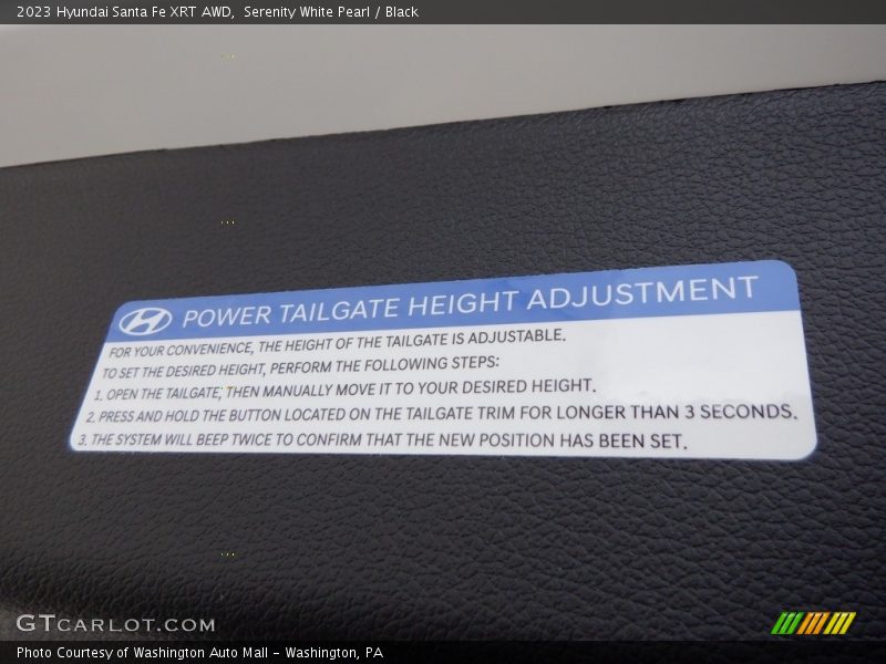 Serenity White Pearl / Black 2023 Hyundai Santa Fe XRT AWD