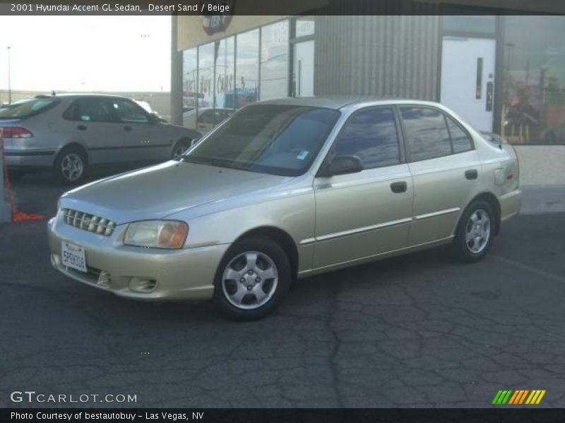 Desert Sand / Beige 2001 Hyundai Accent GL Sedan