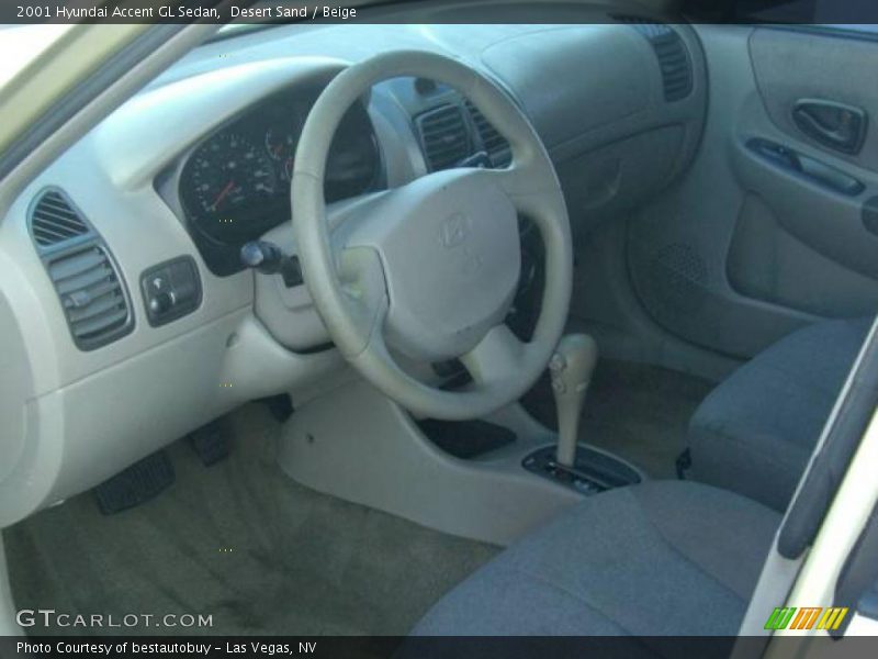 Desert Sand / Beige 2001 Hyundai Accent GL Sedan
