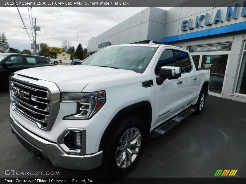 Summit White / Jet Black 2019 GMC Sierra 1500 SLT Crew Cab 4WD