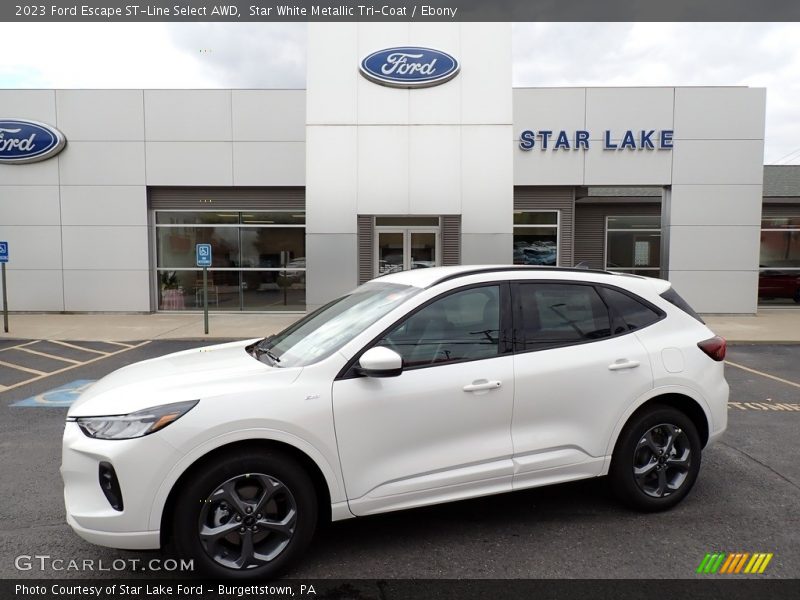 Star White Metallic Tri-Coat / Ebony 2023 Ford Escape ST-Line Select AWD