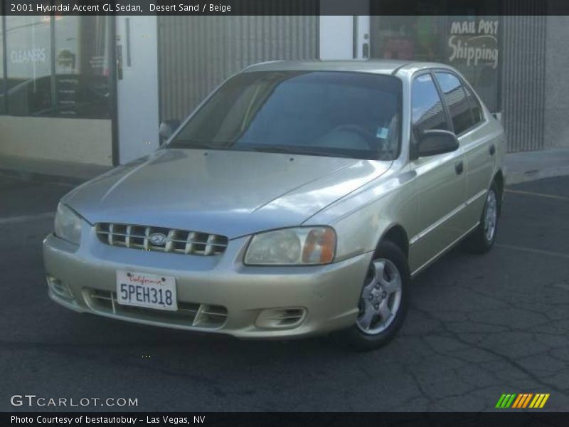 Desert Sand / Beige 2001 Hyundai Accent GL Sedan