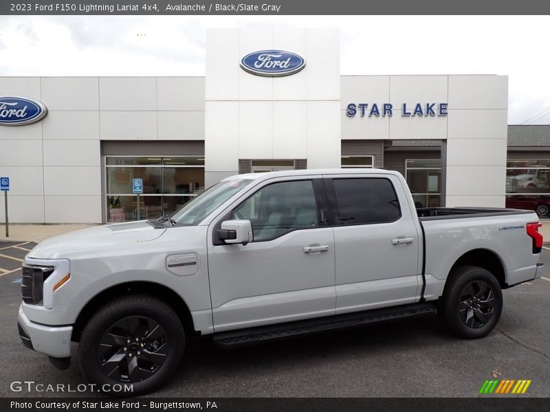 Avalanche / Black/Slate Gray 2023 Ford F150 Lightning Lariat 4x4