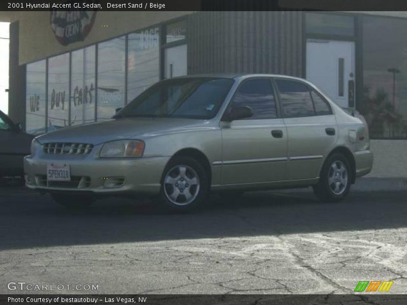 Desert Sand / Beige 2001 Hyundai Accent GL Sedan
