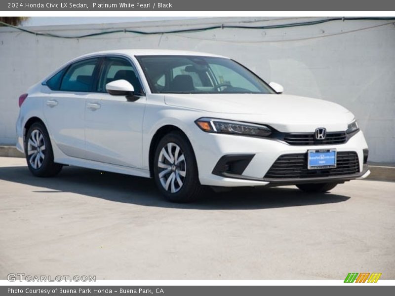 Platinum White Pearl / Black 2024 Honda Civic LX Sedan