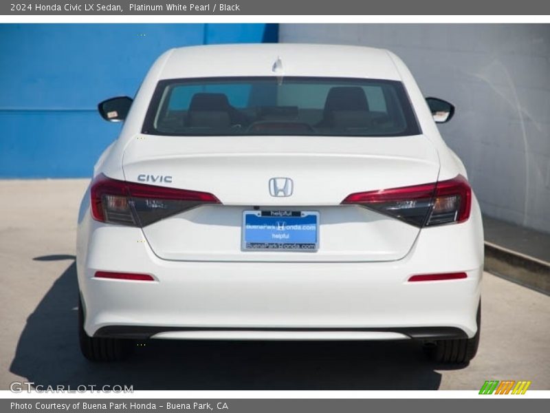 Platinum White Pearl / Black 2024 Honda Civic LX Sedan