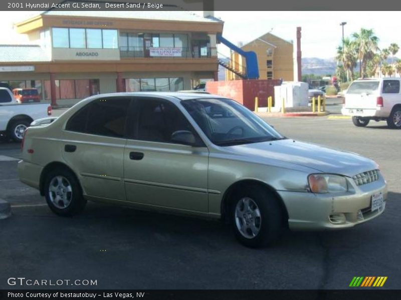 Desert Sand / Beige 2001 Hyundai Accent GL Sedan