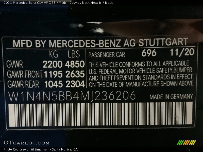 Cosmos Black Metallic / Black 2021 Mercedes-Benz GLA AMG 35 4Matic