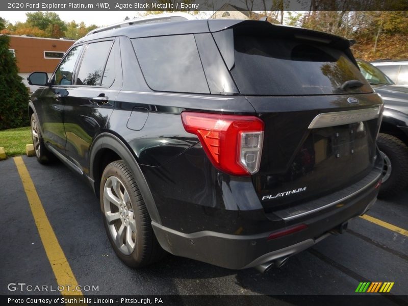 Agate Black Metallic / Ebony 2020 Ford Explorer Platinum 4WD