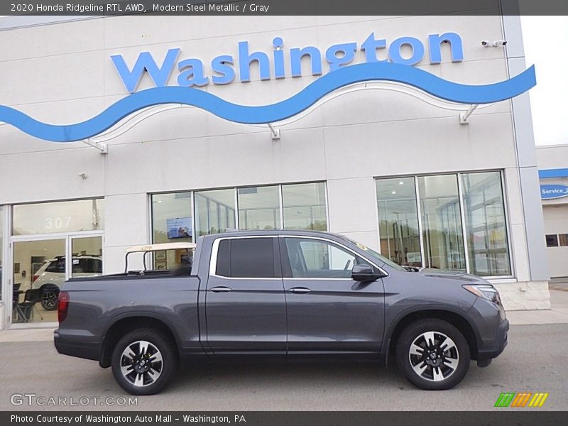 Modern Steel Metallic / Gray 2020 Honda Ridgeline RTL AWD