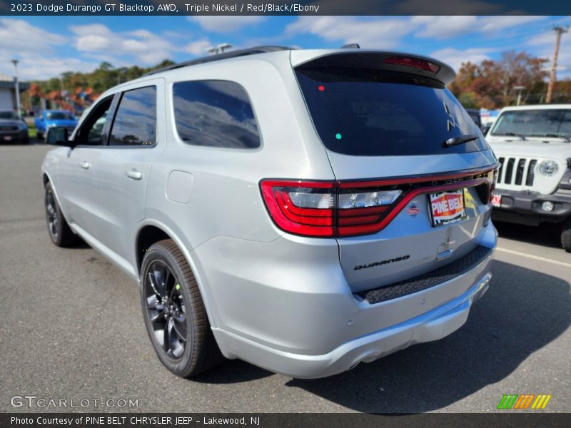 Triple Nickel / Red/Black/Ebony 2023 Dodge Durango GT Blacktop AWD