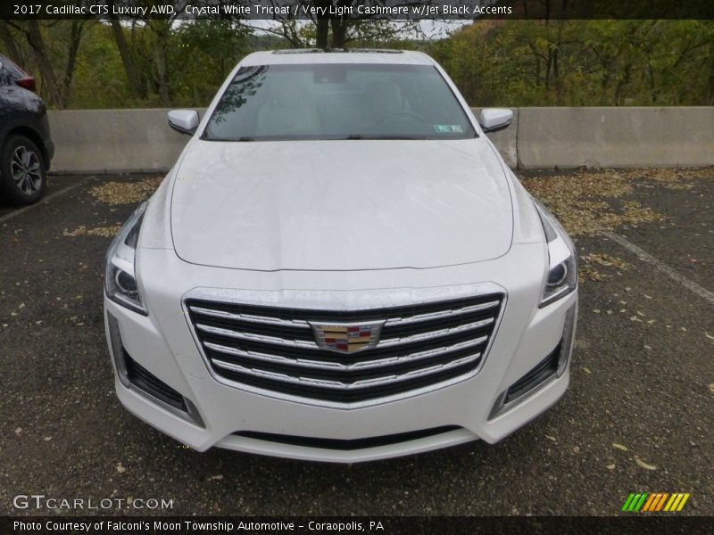 Crystal White Tricoat / Very Light Cashmere w/Jet Black Accents 2017 Cadillac CTS Luxury AWD