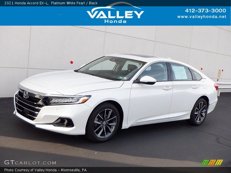 Platinum White Pearl / Black 2021 Honda Accord EX-L