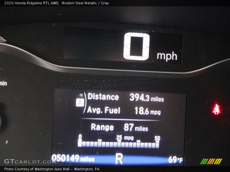 Modern Steel Metallic / Gray 2020 Honda Ridgeline RTL AWD