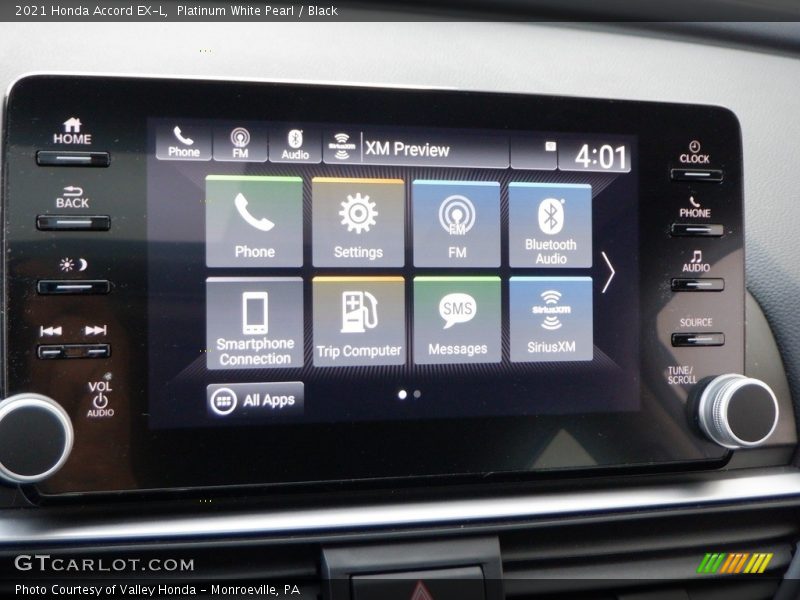 Platinum White Pearl / Black 2021 Honda Accord EX-L