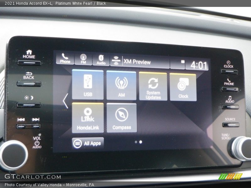 Platinum White Pearl / Black 2021 Honda Accord EX-L