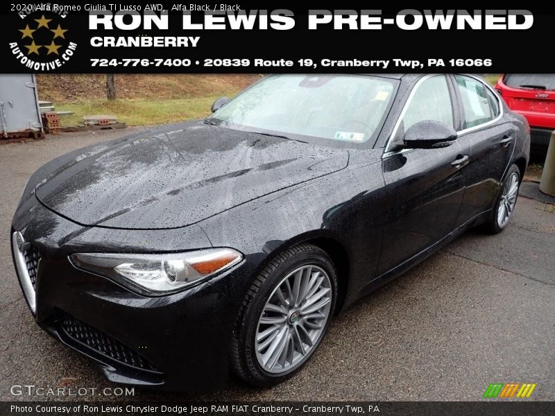 Alfa Black / Black 2020 Alfa Romeo Giulia TI Lusso AWD