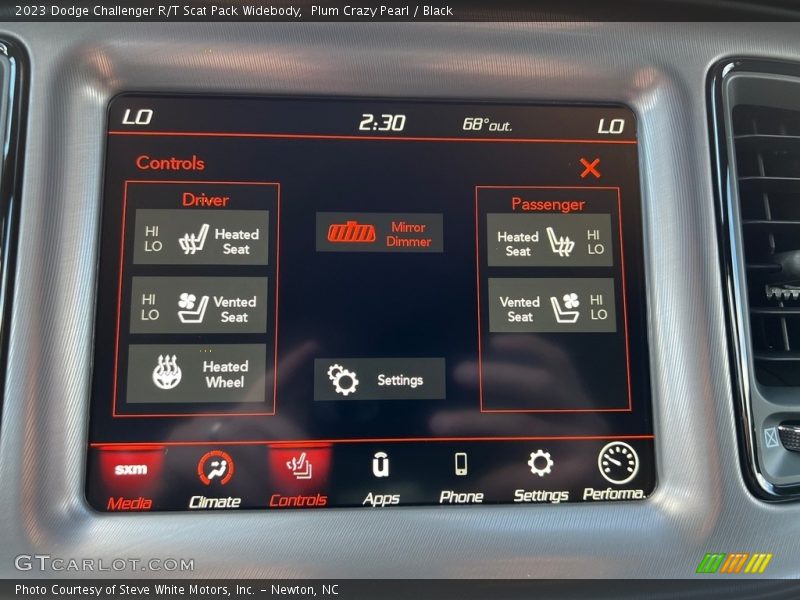 Controls of 2023 Challenger R/T Scat Pack Widebody