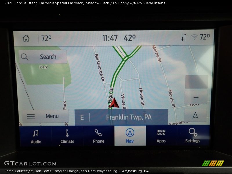 Navigation of 2020 Mustang California Special Fastback
