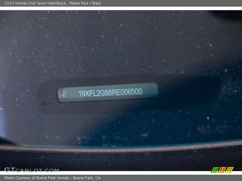 Rallye Red / Black 2024 Honda Civic Sport Hatchback