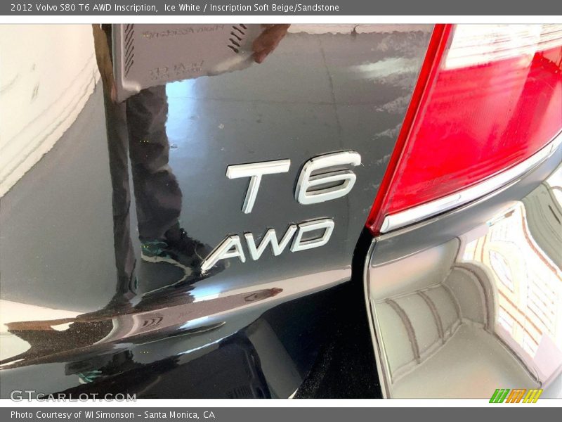 Ice White / Inscription Soft Beige/Sandstone 2012 Volvo S80 T6 AWD Inscription