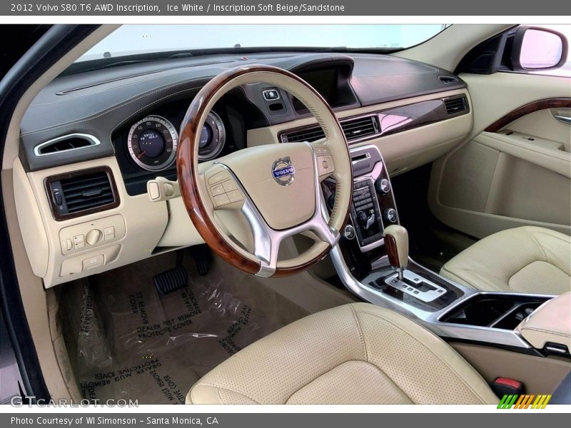 Ice White / Inscription Soft Beige/Sandstone 2012 Volvo S80 T6 AWD Inscription