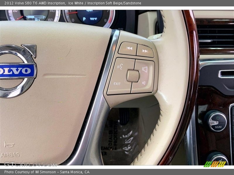 Ice White / Inscription Soft Beige/Sandstone 2012 Volvo S80 T6 AWD Inscription