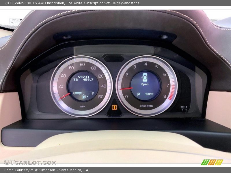 Ice White / Inscription Soft Beige/Sandstone 2012 Volvo S80 T6 AWD Inscription