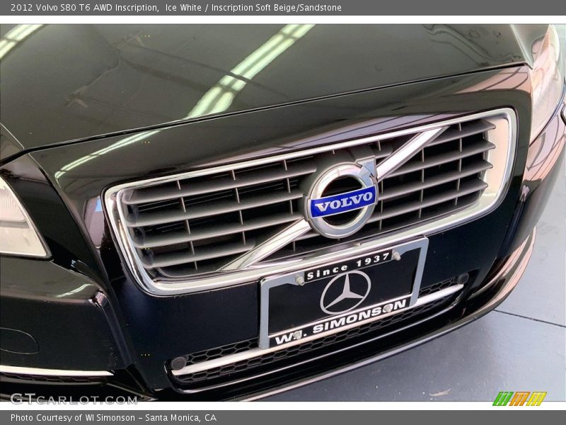 Ice White / Inscription Soft Beige/Sandstone 2012 Volvo S80 T6 AWD Inscription