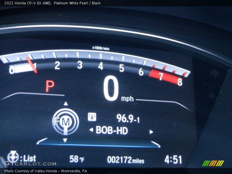 Platinum White Pearl / Black 2022 Honda CR-V EX AWD