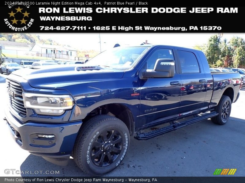 Patriot Blue Pearl / Black 2024 Ram 3500 Laramie Night Edition Mega Cab 4x4