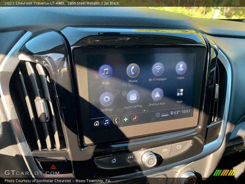Satin Steel Metallic / Jet Black 2021 Chevrolet Traverse LT AWD
