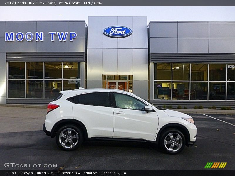 White Orchid Pearl / Gray 2017 Honda HR-V EX-L AWD
