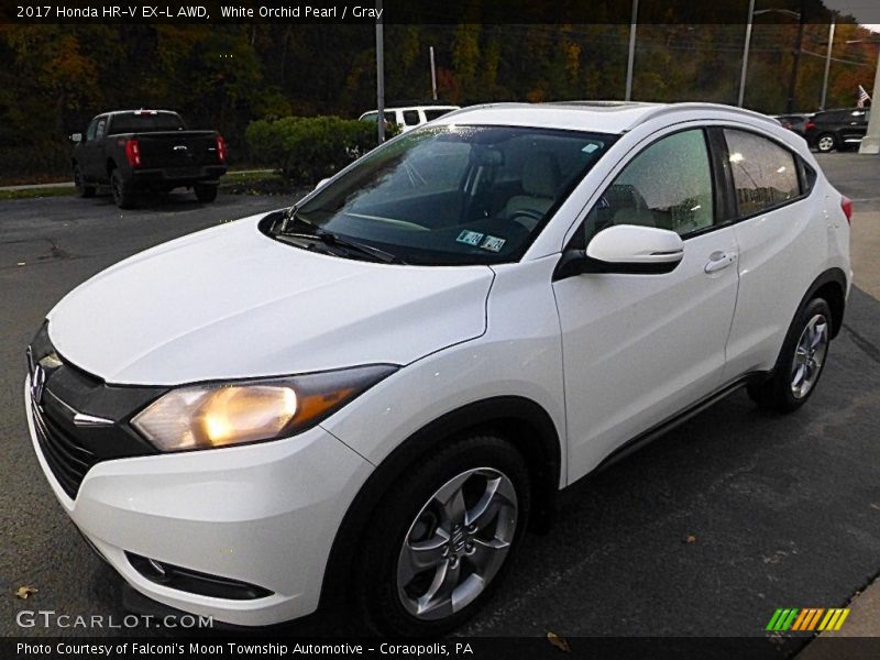 White Orchid Pearl / Gray 2017 Honda HR-V EX-L AWD