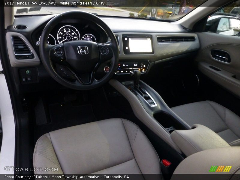 White Orchid Pearl / Gray 2017 Honda HR-V EX-L AWD