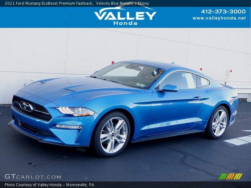 Velocity Blue Metallic / Ebony 2021 Ford Mustang EcoBoost Premium Fastback