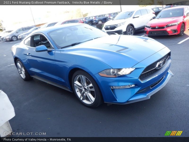 Front 3/4 View of 2021 Mustang EcoBoost Premium Fastback