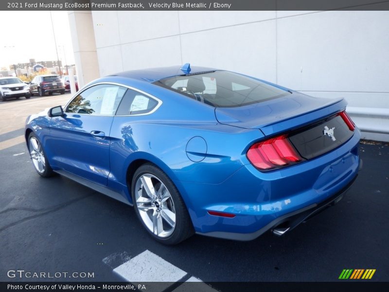 Velocity Blue Metallic / Ebony 2021 Ford Mustang EcoBoost Premium Fastback