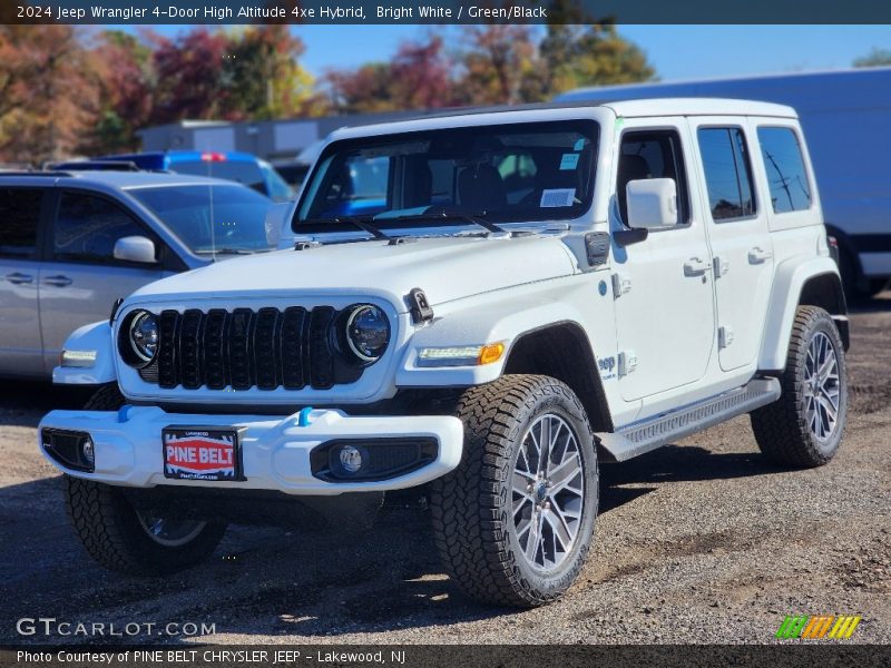 Bright White / Green/Black 2024 Jeep Wrangler 4-Door High Altitude 4xe Hybrid