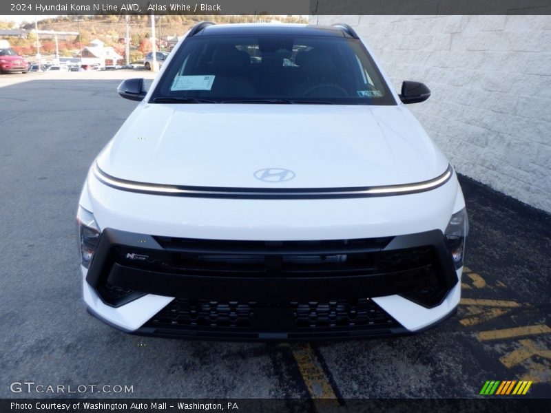 Atlas White / Black 2024 Hyundai Kona N Line AWD