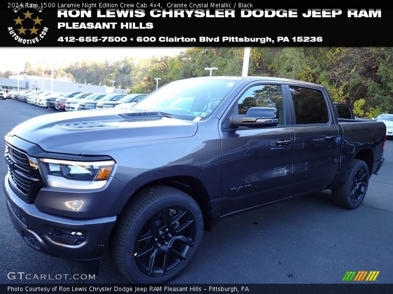 Granite Crystal Metallic / Black 2024 Ram 1500 Laramie Night Edition Crew Cab 4x4