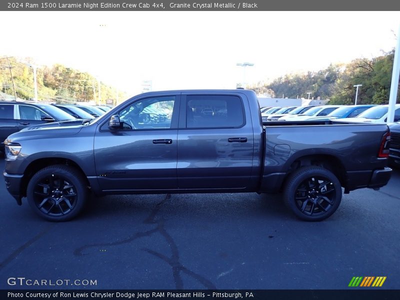 Granite Crystal Metallic / Black 2024 Ram 1500 Laramie Night Edition Crew Cab 4x4