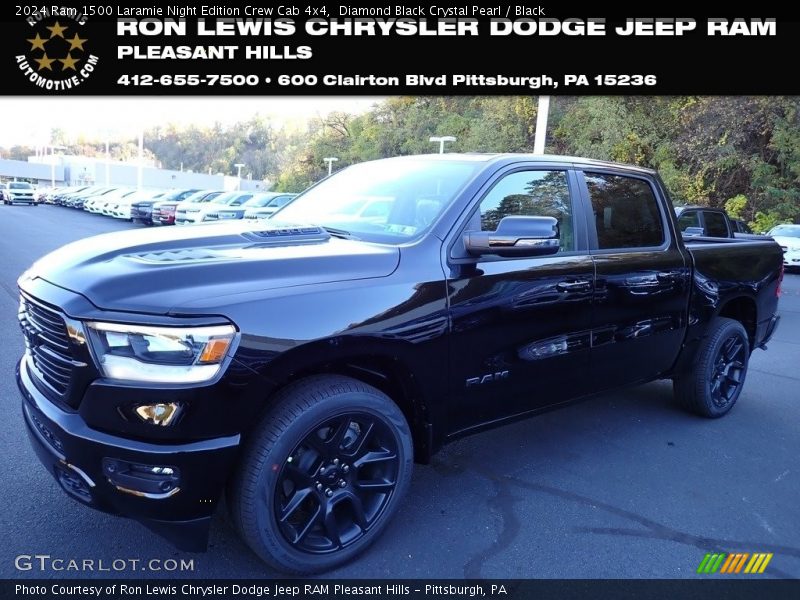 Diamond Black Crystal Pearl / Black 2024 Ram 1500 Laramie Night Edition Crew Cab 4x4
