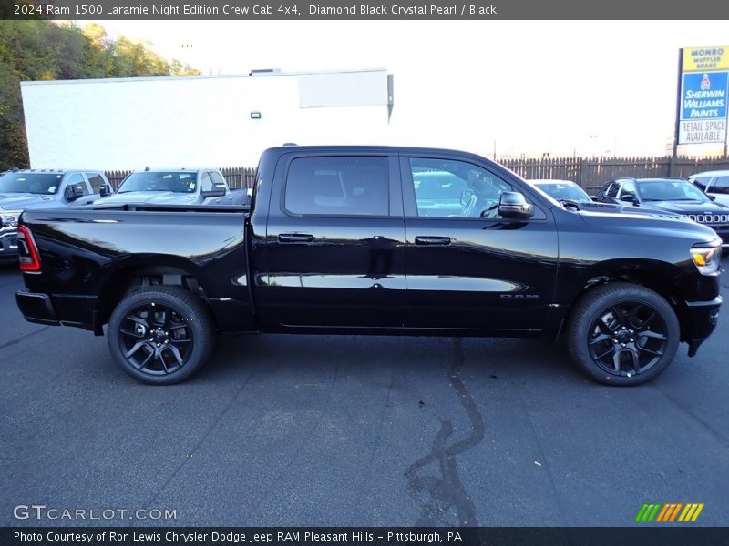 Diamond Black Crystal Pearl / Black 2024 Ram 1500 Laramie Night Edition Crew Cab 4x4