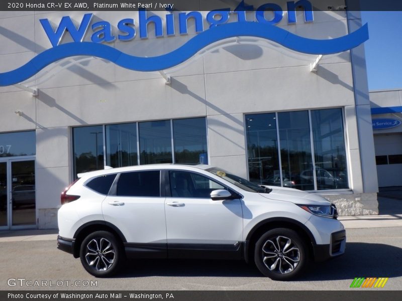Platinum White Pearl / Ivory 2020 Honda CR-V EX AWD